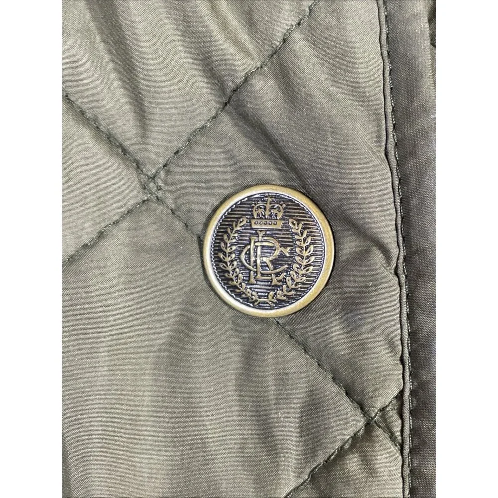 Ralph Lauren Jacket Boys Size Large (12/14) Green Double Breasted Puffer Pockets